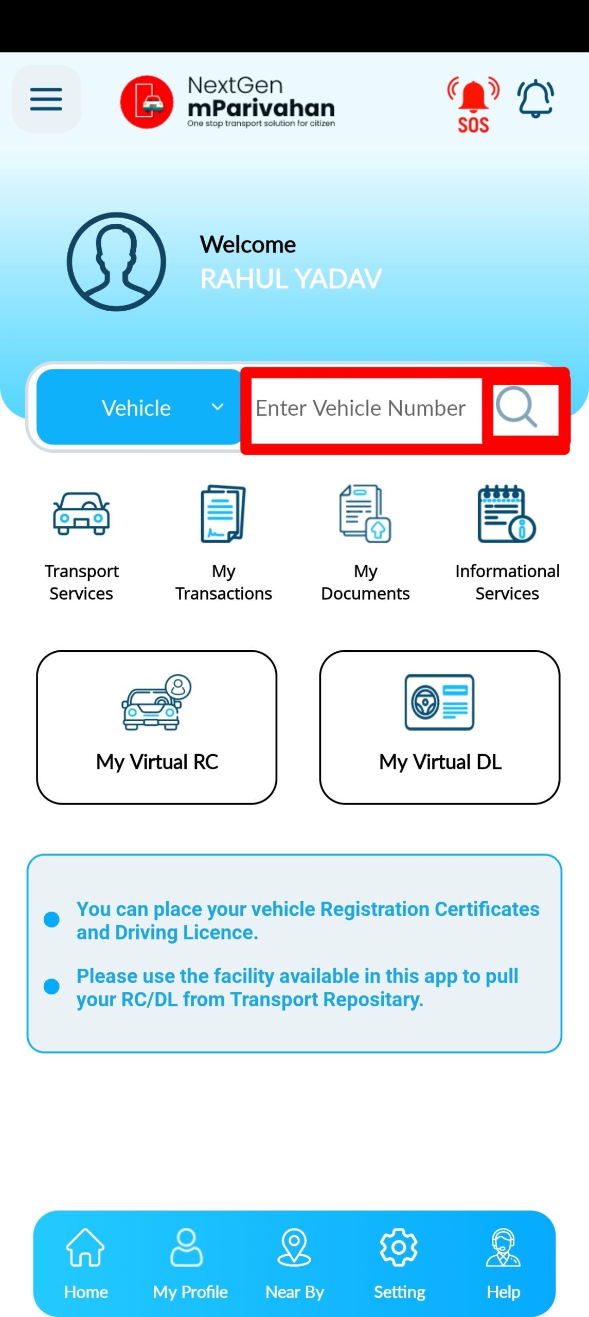 mParivahan Vehicle Details