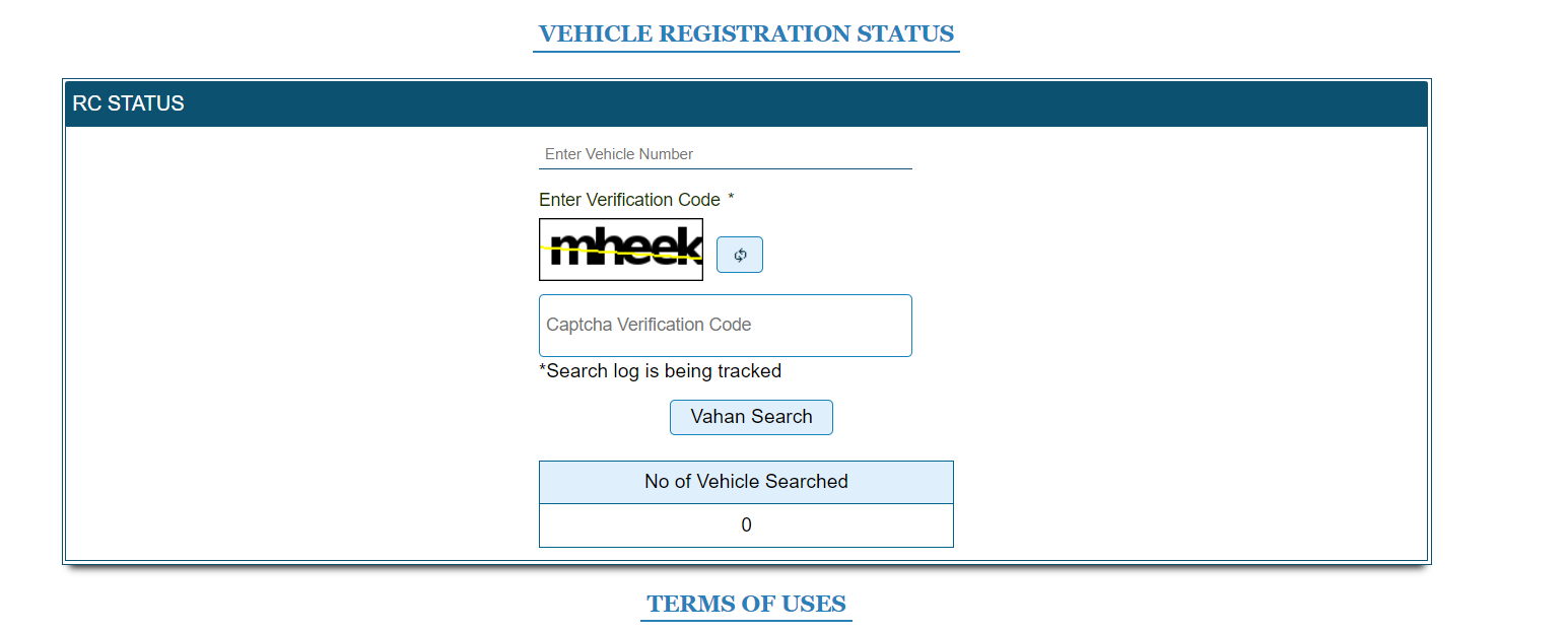 vehicle registration status