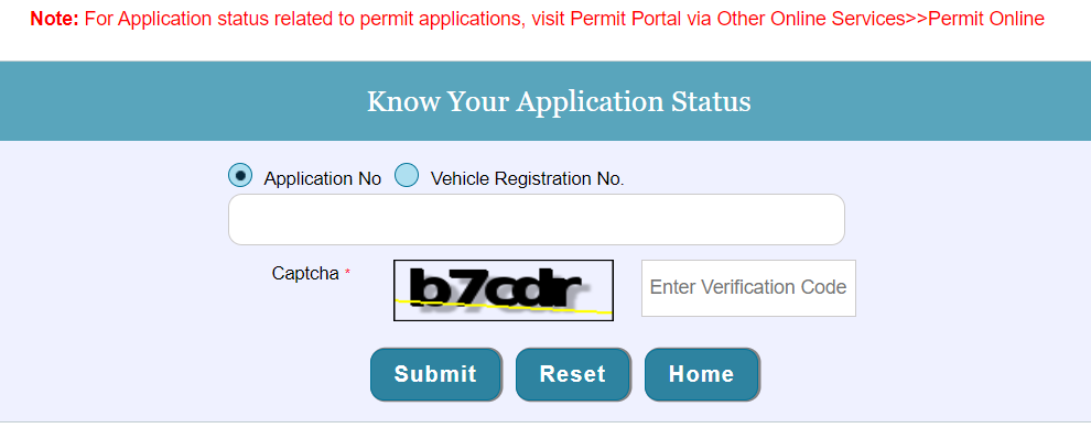 Vehicle Application Status