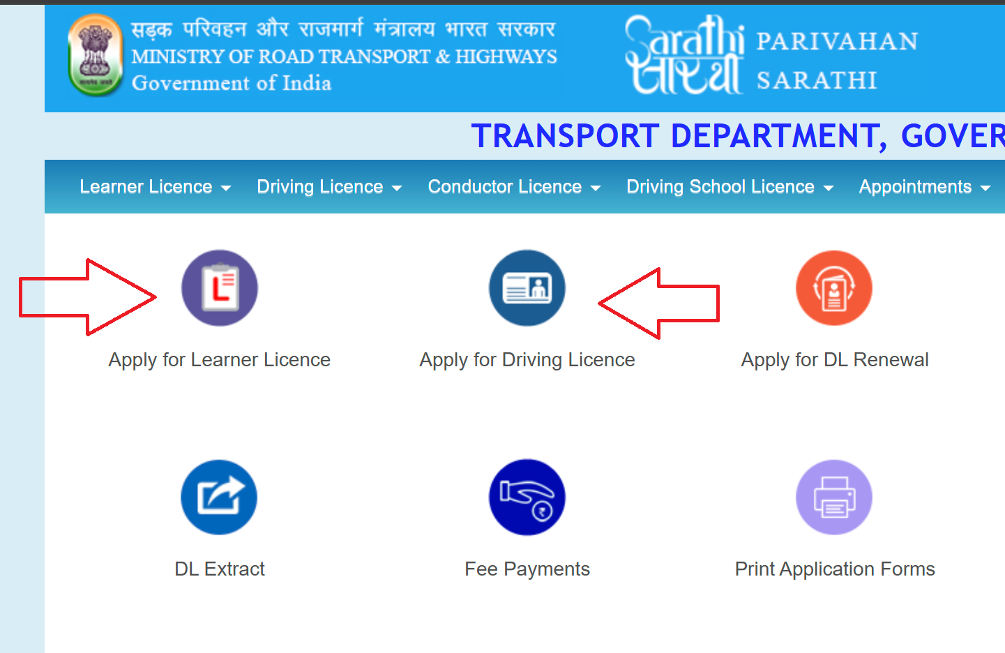 Driving Licence Apply Online